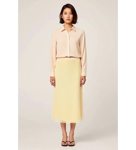 Kadın Maxi Tül Etek Çiçekli Flok Baskı A-Line Kesim Beli Lastikli Astarlı Rahat Günlük Modern Şık