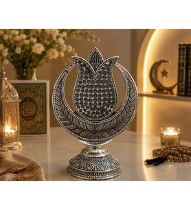 Ofisinize ve Evinize Anlam Katan Dekoratif Osmanlı Motifli Allah Yazılı Hilal Lale Figür Biblo 27 CM