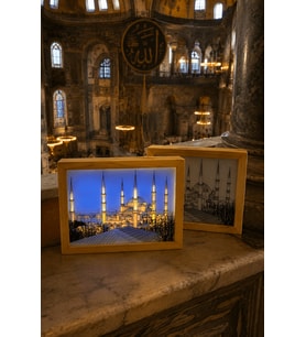 TABLOXY LED Tablo Masaüstü Işıklı Hediyelik Dekoratif SULTANAHMET camii 25 * 19