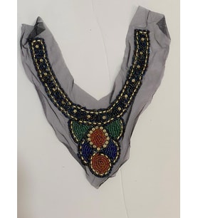 25X25  CM TAŞLI BONCUKLU TASARIM KIYAFET YAKA AKSESUARI APLİK DİKİŞ