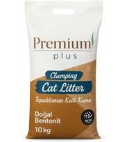Plus Doğal Bentonit Kedi Kumu Aktif Karbonlu 10 LT, Topaklanan, Kokusuz,%99,5 Tozsuz, Yüksek Emicilik Gücüne Sahip Kedi Kumu
