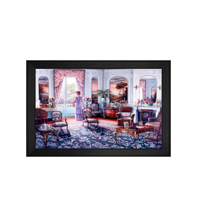 Manzara Temalı Kanvas Tablo 80 x 110 cm Siyah Çerçeve