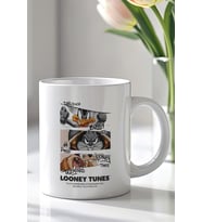 Looney Tunes Bugs Bunny Tasarımlı 330ml Baskılı Beyaz Seramik Kupa Bardak