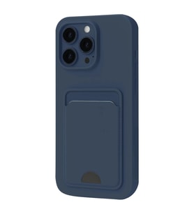 Apple İphone 16 Pro Kılıf Kelvin Kartvizitli Silikon - Lacivert
