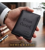 Kişiye Özel Lüks Hakiki Deri Erkek Cüzdan Babaya Eşe Sevgiliye Arkadaşa Hediye