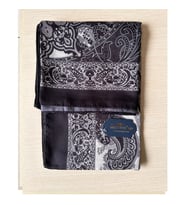 Miss İpek Life Osmanlı Desenli Asalet Şal 180x70 (Siyah - Gri - Beyaz)