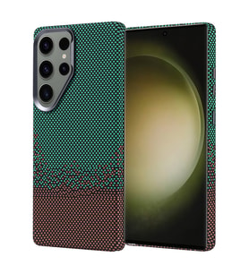Lexroo Galaxy S25 Ultra Kılıf M-safe Şarj Özellikli Karbon Fiber Görünümlü Nekst Kılıf - Yeşil
