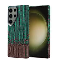 Lexroo Galaxy S25 Ultra Kılıf M-safe Şarj Özellikli Karbon Fiber Görünümlü Nekst Kılıf - Yeşil