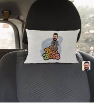 BK Gift Kişiye Özel Erkek Big Boss Karikatürlü Dikdörtgen Araç Koltuk Yastığı-3
