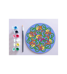 AHŞAP MANDALA 20x20 cm DAİRE MDF üzerine UV baskı modeller- DESENLİ Mandala Set Boyama