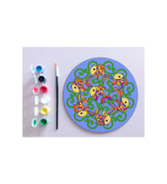 AHŞAP MANDALA 20x20 cm DAİRE MDF üzerine UV baskı modeller- DESENLİ Mandala Set Boyama