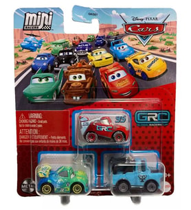 Disney Pixar Cars - Üçlü Mini Racers - GRC McQueen & Carla Veloso & Blue Mater (1:110)