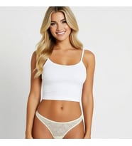 Kadın Dantelli Ekru Renk Slip Külot BB2075