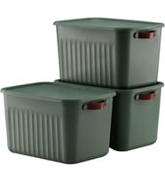 3 Adet 15 Litre Çok Amaçlı Düzenleyici Kapaklı Kutu, Dekoratif Saklama Kutusu, 35x25x22cm