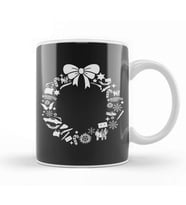Supernatural Christmas Wreath Pattern Kupa Bardak Porselen
