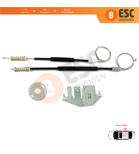 BWR5435 Peugeot 406 8B 8E/F 1995-2004 4/5 Kapı 0130821924 İçin Arka Sağ Kapı Cam Kriko Tamir Seti