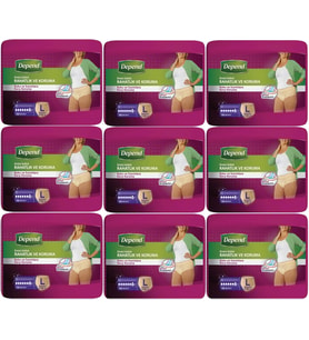 Depend Emici Külot Hasta Bezi Large - Büyük Kadın 90 Adet (9PK*10)