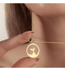 Kişiye Özel Minimal Balina Kuyruğu Kolye 925K Gümüş (Gold)