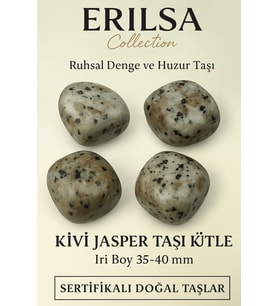 Sertifikalı Kivi Jasper Taşı Kütle 35 40 mm Ruhsal Denge ve Huzur Taşı (Çok Renkli)