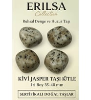 Sertifikalı Kivi Jasper Taşı Kütle 35 40 mm Ruhsal Denge ve Huzur Taşı (Çok Renkli)