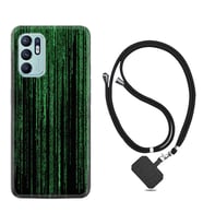 Oppo Reno 6 Kılıf Resimli Boyun Askılı İpli Desenli Silikon Matrix 1321