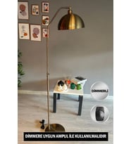 Dimmerli Işığı Ayarlanabilen Işığı Artırılıp Azaltılabilen Eskitme Hareketli Başlık Metal Lambader