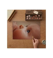 Mavi Gözlü Bebek Yakın Çekim Tasarımı 240 parça Ahşap Puzzle Ahşap Kutuda MP03164