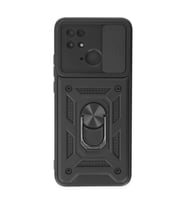Xiaomi Redmi 10C Kılıf Pars Lens Yüzüklü Silikon - Siyah