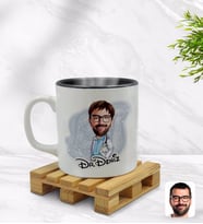 BK Gift Kişiye Özel Erkek Doktor Karikatürlü İçi Siyah Renkli Kupa Bardak Model 8