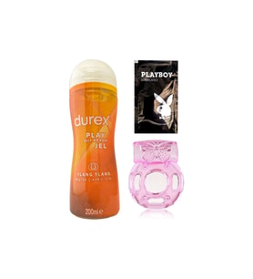 Durex Play 2si1 Arada Ylang Ylang Baştan Çıkartmaya & Kayganlaştırmaya Jel 200 ml + Penisinize Titreşimli Halka + Hediye