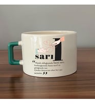 Sarıl Baskılı Yeşil Kulplu C Fincan