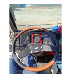 Dikişli Direksiyon Kılıfı Taba/siyah Damarlı Deri Siyah Dikişli Ford Kargo 2520 Için Hızlı Kargo