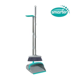 SMARTER Premium Katlanır Faraşlı Süpürge Çelik Saplı (Gri)
