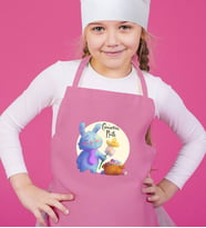 BK Gift Kişiye Özel Paskalya Bayramı Pembe Çocuk Mutfak Önlüğü-11