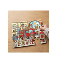 İtfaiyeci Sevimli Hayvanlar Tasarımlı 24 Parça Ahşap Çocuk Puzzle