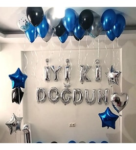Mavi Iyiki Doğdun Set Parti Doğum Günü Eğlence-