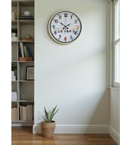 36 Cm Krem Çocuk Odası Duvar Saati (Standart)