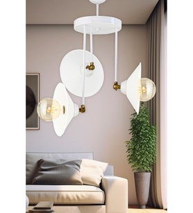 ÜÇLÜ BLANCO MODERN AVİZE BEYAZ ŞAPKALI