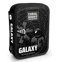 Coral High İki Katlı Düzenleyici Kalem Kutusu - Siyah Galaxy, Erkek Çocuk, Siyah Galaxy (Çok Renkli)