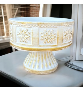 Retro Desen taş ayaklı taş saksı çap 25-30