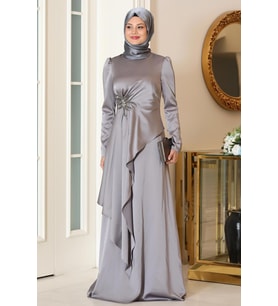 Roza Abiye Gri SN86