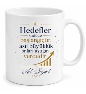Prim Alan Satış Temsilcisine Başarı Kotası Aşım Kutlaması Kupa Bardak Hediye