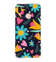 PrintiFy Huawei P20 Lite ile Uyumlu 1mm Slim Fit Retro Renkler 1 Baskılı Şeffaf  Kılıf