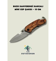 Buck Kahverengi Kancalı Mini Cep Çakısı – 15 cm