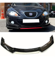 Seat Leon Mk2 Beyaz Renkli Şeritli Dilli Ön Lip 4 Prç Parlak Siyah ABS