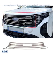 Ford Tourneo Courier Krom Ön Panjur 8 Parça 2024 Üzeri Paslanmaz Çelik (Gümüş)