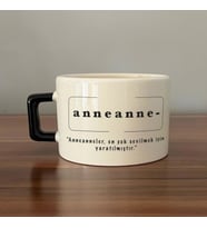Anneanne Baskılı Siyah Kulplu C Fincan