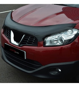 Nissan Qashqai  2010 - 2013 Ön Kaput Koruyucu Rüzgarlığı Piano Black 3.2 mm Kalın Plastik