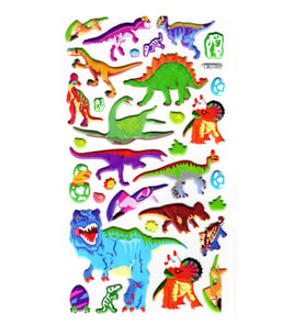 Sticker Kabartmalı Stiker Defter, Planlayıcı Etiket (lbu-002) - 17X9 cm - Dinozor