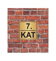 7. Kat  Yazılı Metal Yönlendirme Levhası 15x15 cm altın